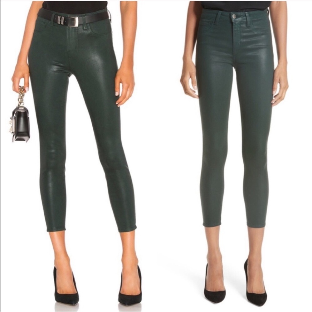 L’AGENCE Margot Skinny High Rise Moss Coated Jeans